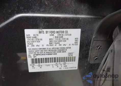2019 Ford Edge Titanium from USA, damaged, VIN 2FMPK3K97KBB81200